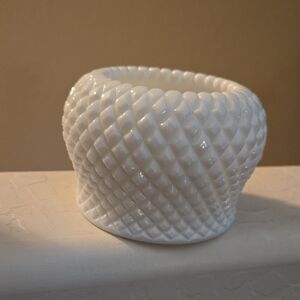 Vintage Westmoreland English Hobnail Milk Glass Rose Bowl Planter Candy Dish